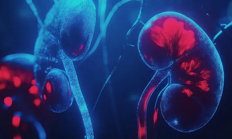Ilustracija bubrega koja simbolizuje urološke tumore i savremenu onkološku dijagnostiku
